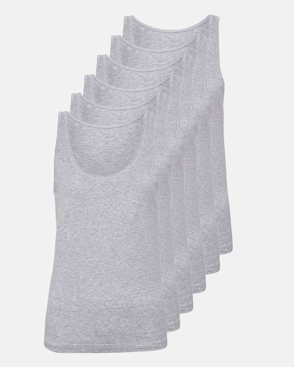 JBS of Denmark Women Tanktop 6-pak | Bambusviskose | Grå - S