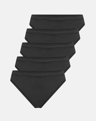 String 5-pak, Bambusviskose, Sort