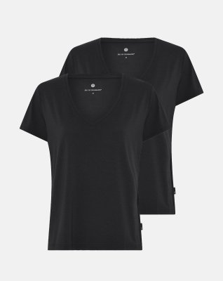 T-shirt v-neck 2-pak, Bambusviskose, Sort