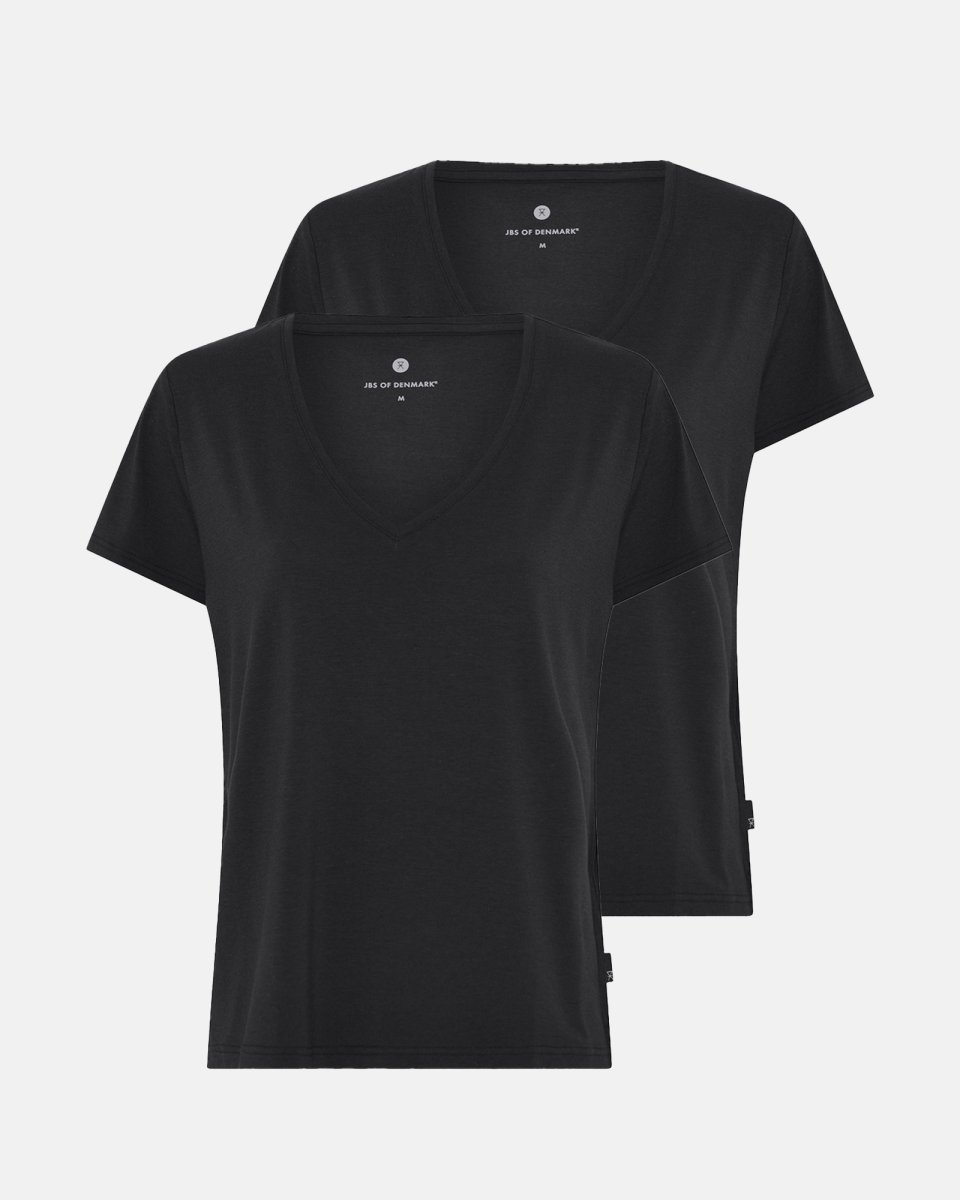 JBS of Denmark Women T-shirt v-neck 2-pak | Bambusviskose | Sort - S