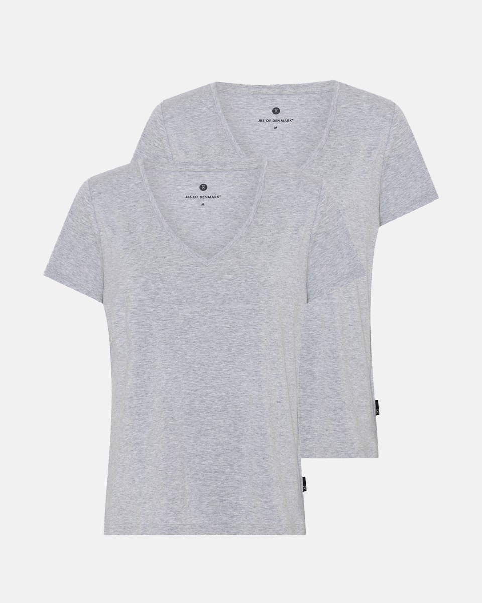 JBS of Denmark Women T-shirt v-neck 2-pak | Bambusviskose | Grå - S