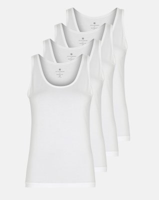 Tanktop 4-pak, Bambusviskose, Hvid