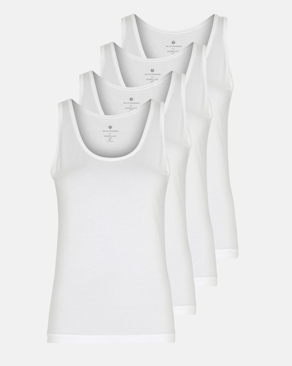 JBS of Denmark Women Tanktop 4-pak | Bambusviskose | Hvid - S