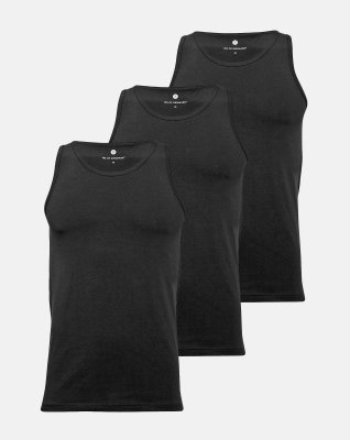 Singlet, 3-pak, Bambusviskose, Sort