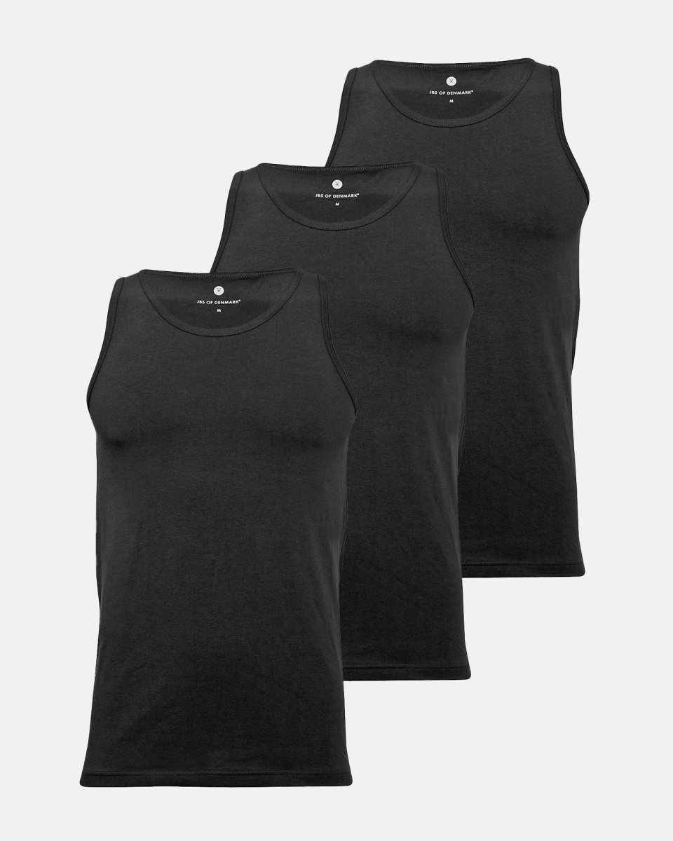 JBS of Denmark Men Singlet | 3-pak | Bambusviskose | Sort - S