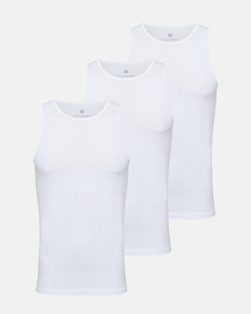 JBS of Denmark Men Singlet | 3-pak | Bambusviskose | Hvid - S