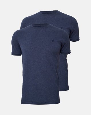 Piqué t-shirt 2-pak, Bambusviskose, Marine