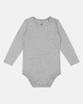 Langærmet body, 4-pak, Bambusviskose, Lysegrå