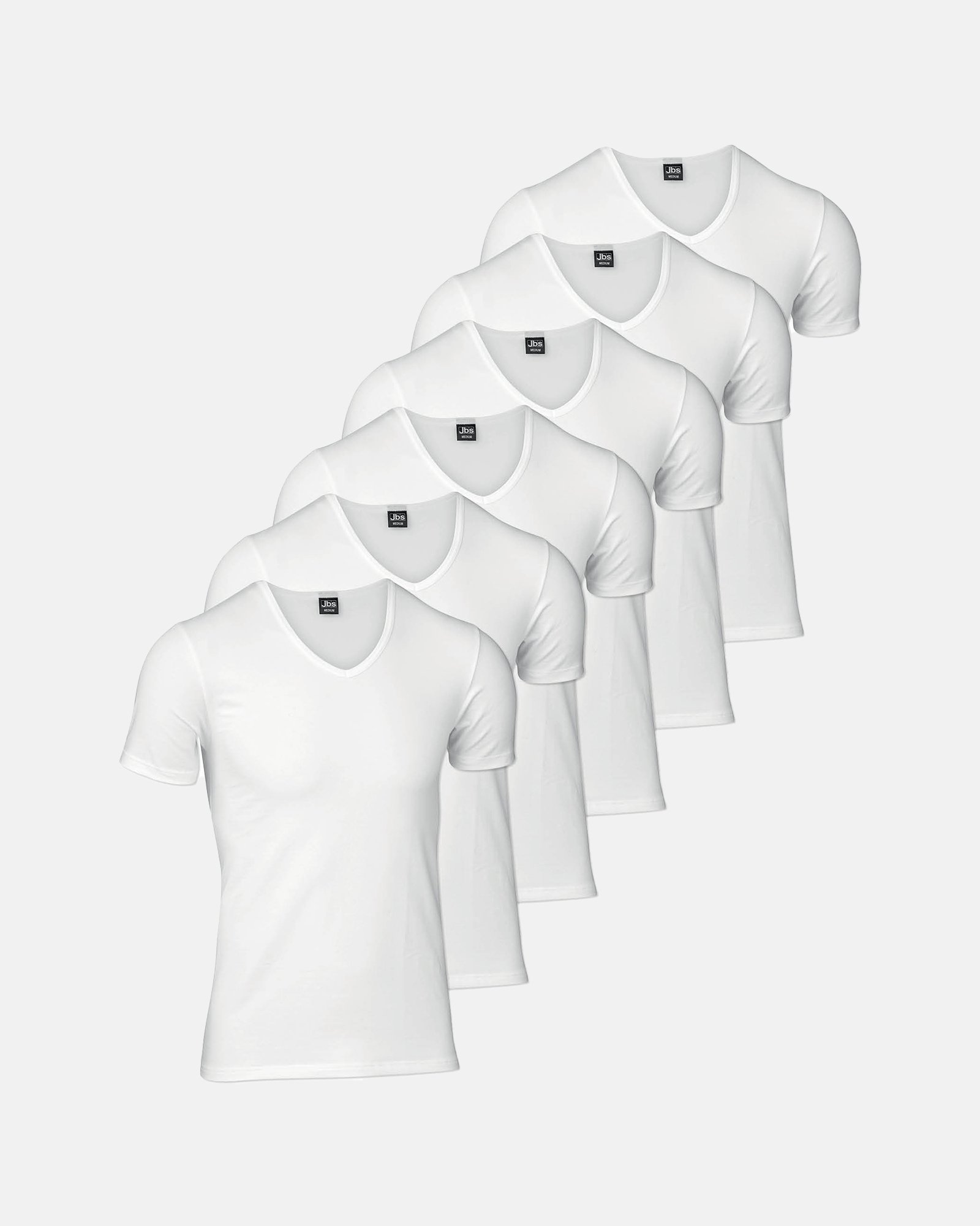 T-shirt "v-neck" 6-pak | Økologisk bomuld | Hvid -JBS T-shirt "v-neck" 6-pak | Økologisk bomuld | Hvid -JBS