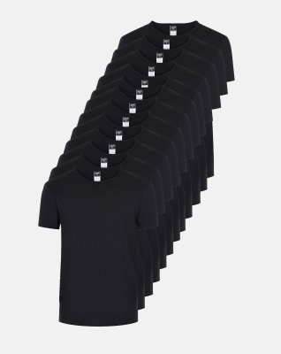 T-shirt 12-pak, Økologisk bomuld, Sort
