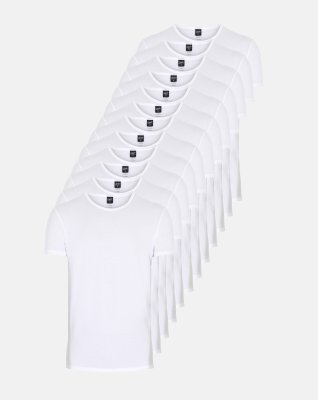 T-shirt 12-pak, Økologisk bomuld, Hvid