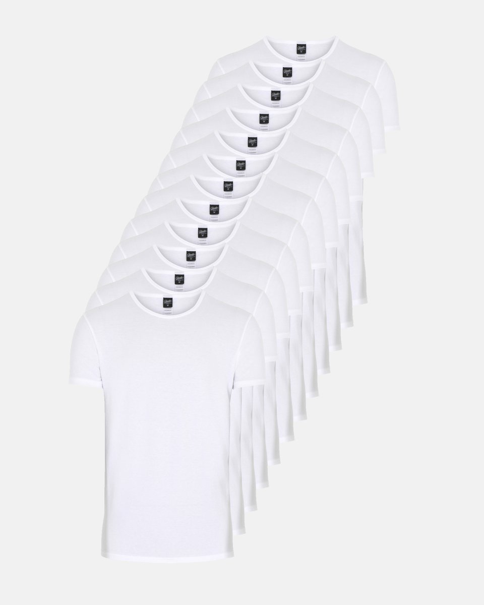 Claudio T-shirt 12-pak | Økologisk bomuld | Hvid - S