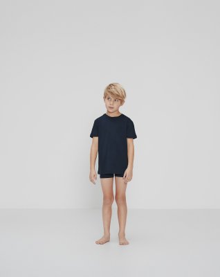 T-shirt o-neck "kids", 4-pak, Bambusviskose, Navy
