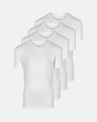 T-shirt o-neck "kids", 4-pak, Bambusviskose, Hvid