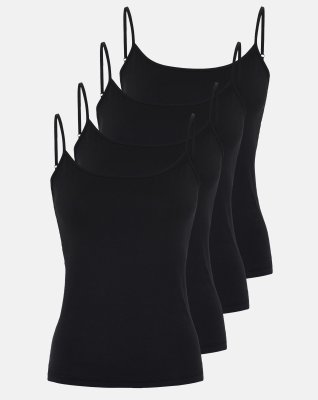 Stroptop 4-pak | GOTS bomuld | Sort -JBS of Denmark Women