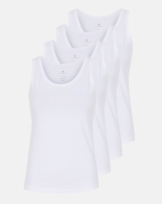 Tanktop 4-pak, GOTS bomuld, Hvid