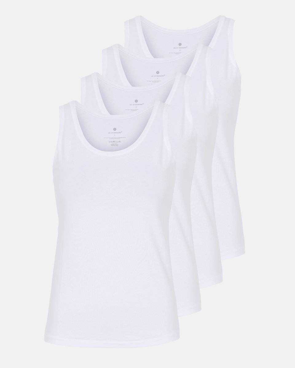 JBS of Denmark Women Tanktop 4-pak | GOTS bomuld | Hvid - S