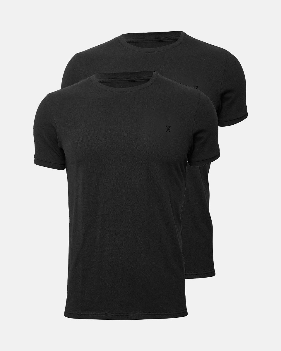 JBS of Denmark Men Piqué t-shirt 2-pak | Bambusviskose | Sort - M