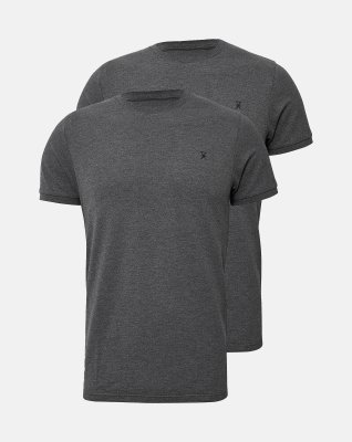 Piqué t-shirt 2-pak, Bambusviskose, Grå