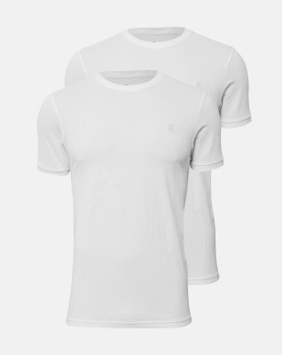 Piqué t-shirt 2-pak, Bambusviskose, Hvid