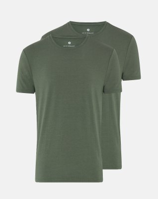 T-shirt o-neck 2-pak, Bambusviskose, Grøn