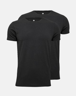 T-shirt o-neck 2-pak, Bambusviskose, Sort