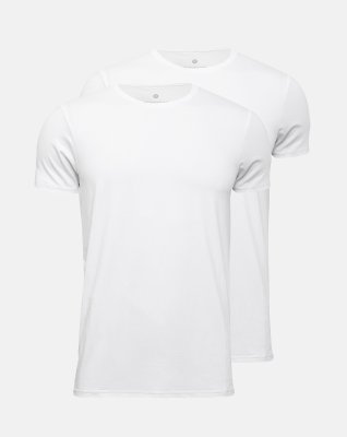 T-shirt o-neck 2-pak, Bambusviskose, Hvid