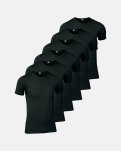 T-shirt "o-neck" 6-pak, Økologisk bomuld, Sort