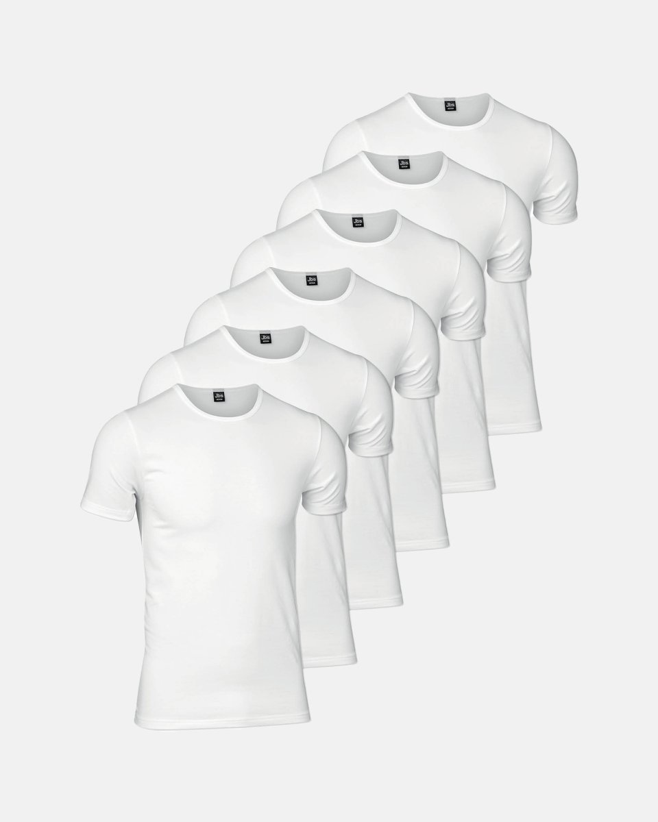 JBS T-shirt "o-neck" 6-pak | Økologisk bomuld | Hvid - S