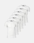 T-shirt "o-neck" 6-pak, Økologisk bomuld, Hvid