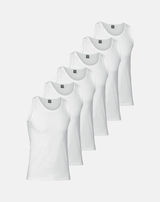 Tanktop 6-pak, Økologisk bomuld, Hvid