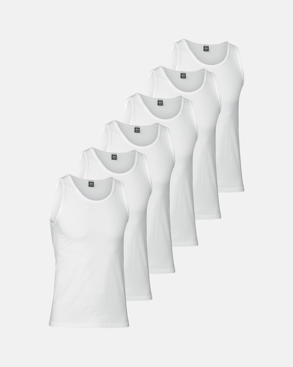 JBS Tanktop 6-pak | Økologisk bomuld | Hvid - S