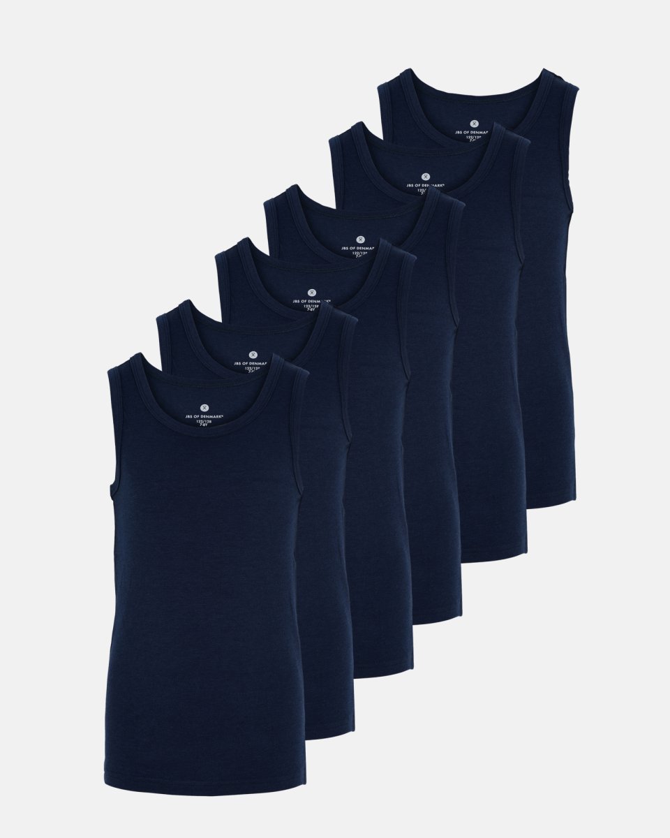 JBS of Denmark Kids Singlet "kids" | 6-pak | Bambusviskose | Navy - 7/8