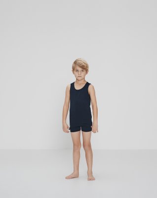 Singlet "kids", 6-pak, Bambusviskose, Navy
