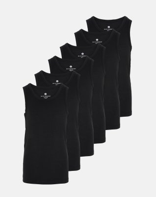 Singlet "kids", 6-pak, Bambusviskose, Sort