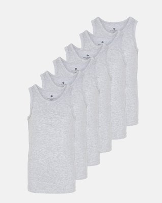 Singlet "kids", 6-pak, Bambusviskose, Grå