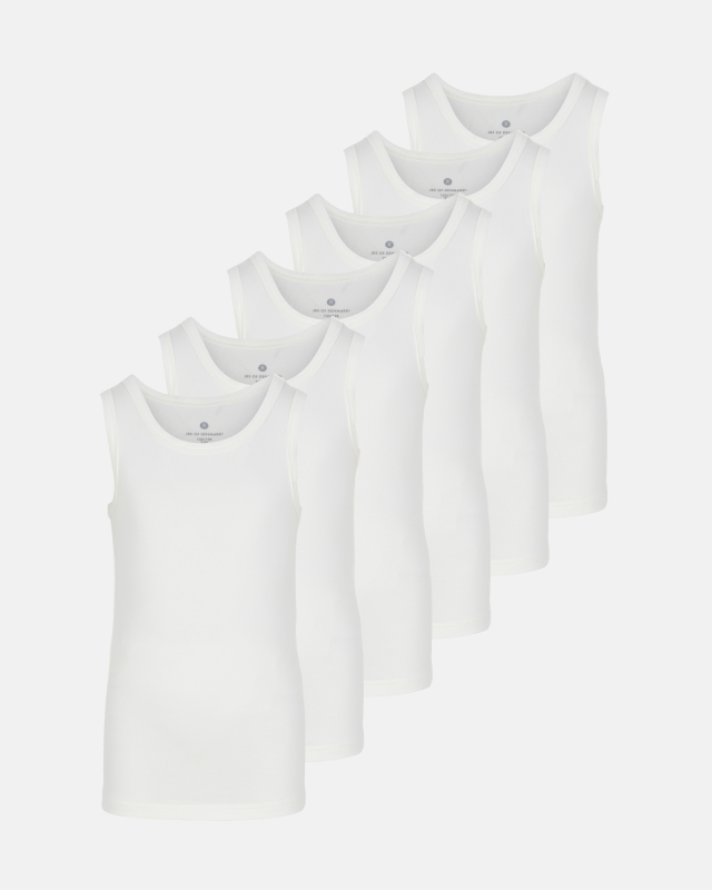 Singlet | 6-pak | Bambusviskose | Hvid