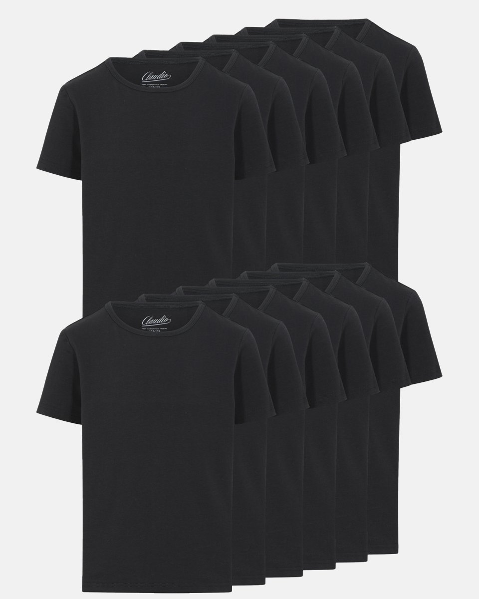 Claudio T-shirt "kids" 12-pak | Økologisk bomuld | Sort - 7/8