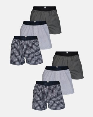 Boxershorts 6-pak, 100% bomuld, Multifarvet
