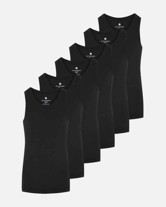 Singlet "kids | 6-pak | Bambusviskose | Sort