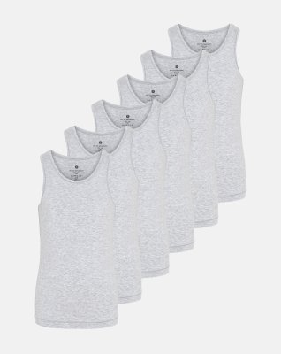 Singlet "kids", 6-pak, Bambusviskose, Grå
