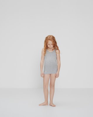 Singlet "kids", 6-pak, Bambusviskose, Grå