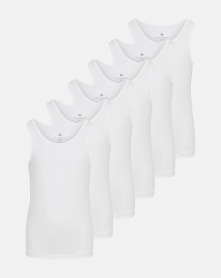 Singlet "kids", 6-pak, Bambusviskose, Hvid