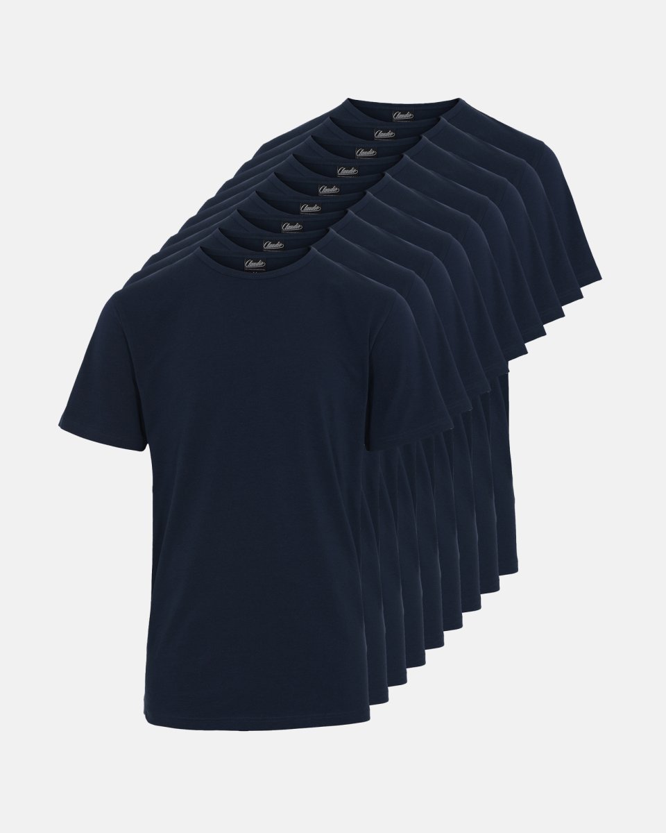 Claudio T-shirts 9-pak | Økologisk bomuld | Navy - S