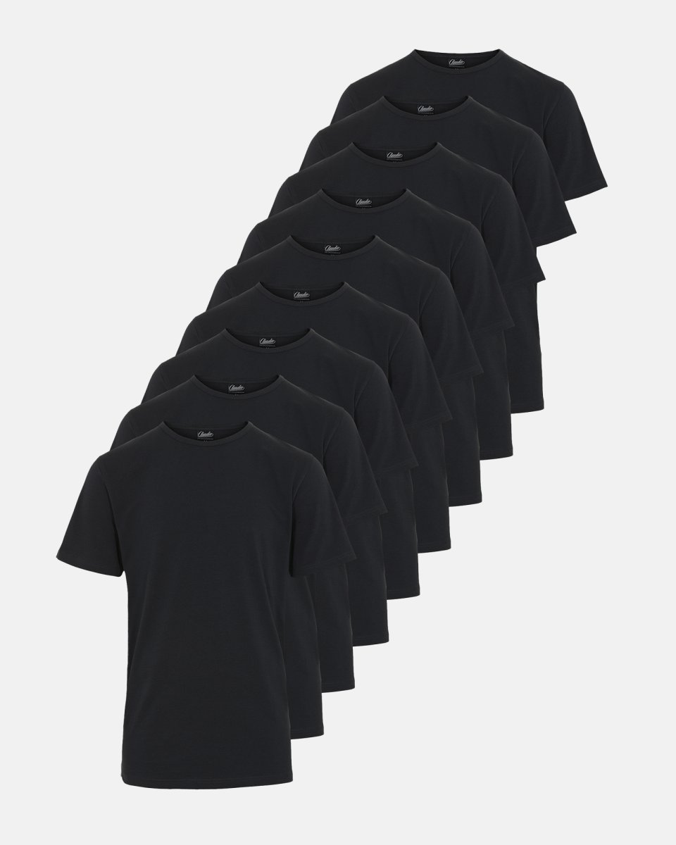 Claudio T-shirts 9-pak | Økologisk bomuld | Sort - M