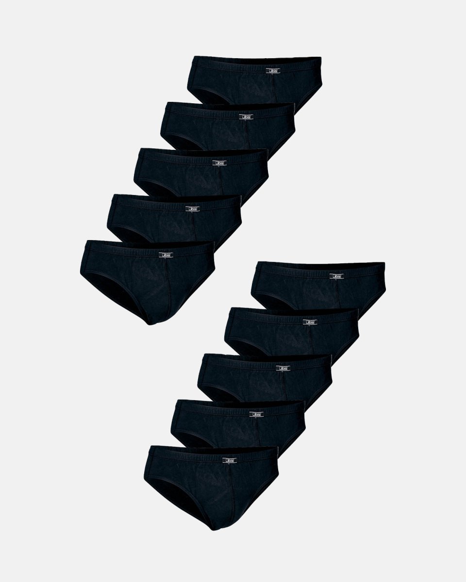 JBS Briefs "mini slip" 10-pak | 100% økologisk bomuld | Sort - S
