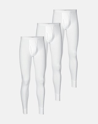 Long johns "original" 3-pak, 100% bomuld, Hvid