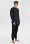 Langærmet t-shirt, 100% merino uld, Sort
