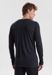Langærmet t-shirt, 100% merino uld, Sort