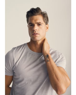 T-shirt, 100% merino uld, Grå